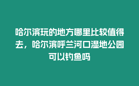 哈爾濱玩的地方哪里比較值得去，哈爾濱呼蘭河口濕地公園可以釣魚嗎