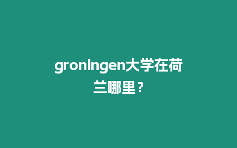 groningen大學在荷蘭哪里？