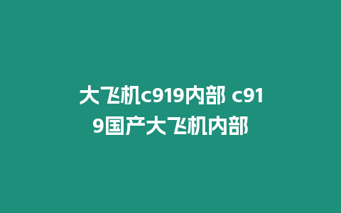 大飛機c919內部 c919國產大飛機內部