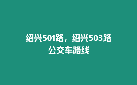 紹興501路，紹興503路公交車路線