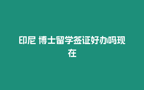 印尼 博士留學簽證好辦嗎現在