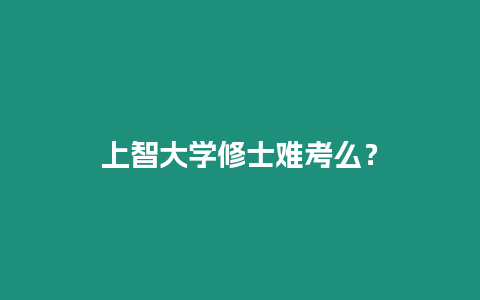 上智大學修士難考么？