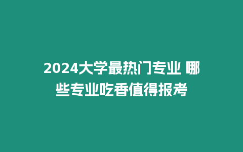 2024大學最熱門專業(yè) 哪些專業(yè)吃香值得報考