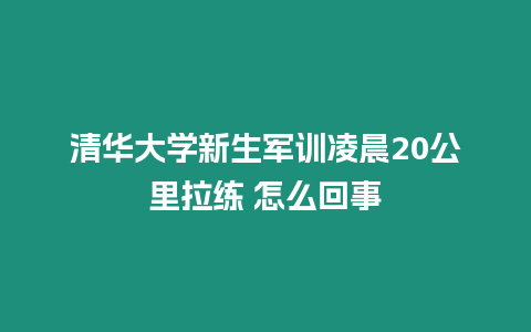 清華大學(xué)新生軍訓(xùn)凌晨20公里拉練 怎么回事