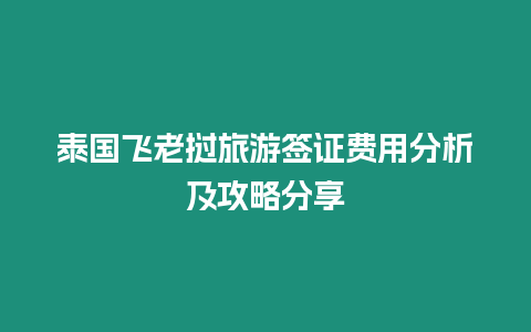 泰國飛老撾旅游簽證費用分析及攻略分享