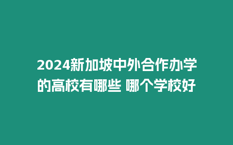 2024新加坡中外合作辦學的高校有哪些 哪個學校好