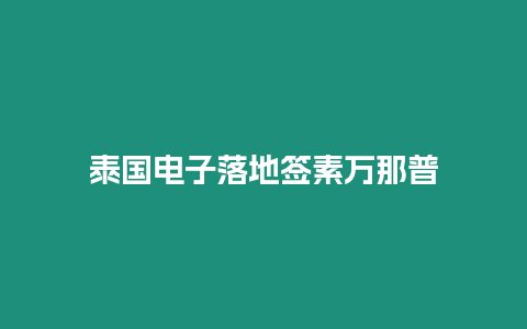 泰國電子落地簽素萬那普