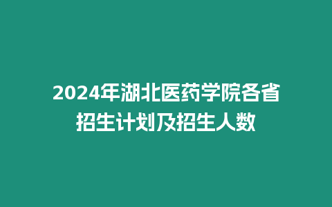 2024年湖北醫藥學院各省招生計劃及招生人數