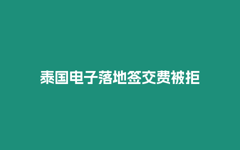 泰國電子落地簽交費被拒