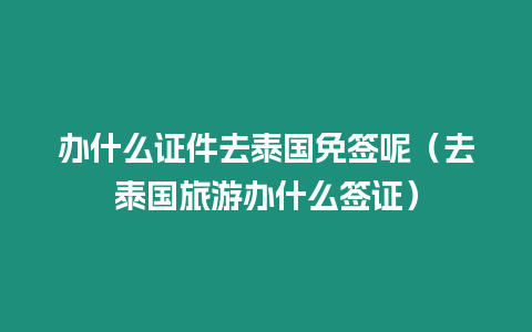 辦什么證件去泰國(guó)免簽?zāi)兀ㄈヌ﹪?guó)旅游辦什么簽證）