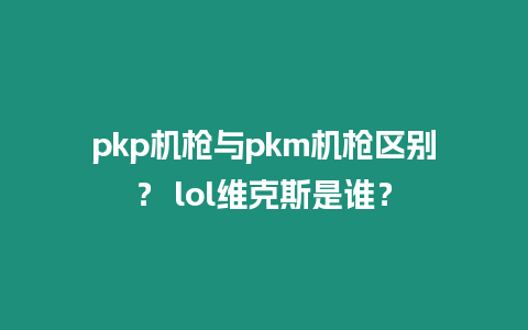 pkp機槍與pkm機槍區別？ lol維克斯是誰？