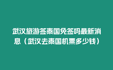 武漢旅游簽泰國免簽嗎最新消息（武漢去泰國機票多少錢）