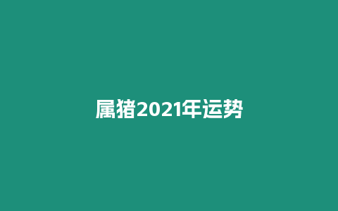 屬豬2021年運勢