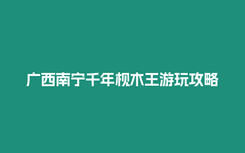 廣西南寧千年枧木王游玩攻略