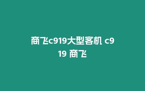 商飛c919大型客機(jī) c919 商飛