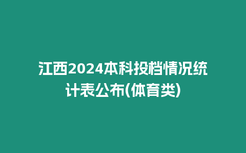 江西2024本科投檔情況統(tǒng)計表公布(體育類)