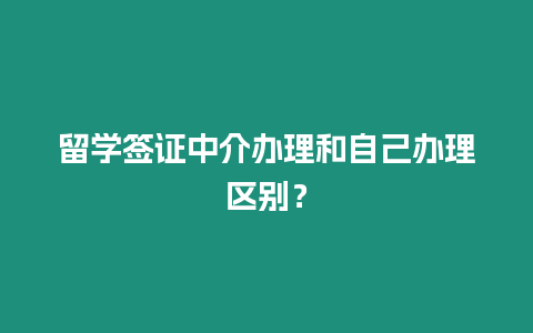 留學簽證中介辦理和自己辦理區別？