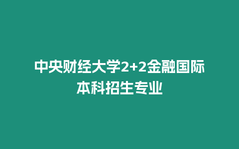 中央財經大學2+2金融國際本科招生專業