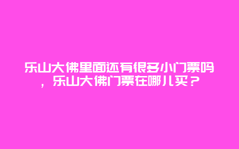 樂山大佛里面還有很多小門票嗎，樂山大佛門票在哪兒買？