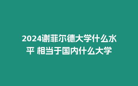 2024謝菲爾德大學什么水平 相當于國內什么大學