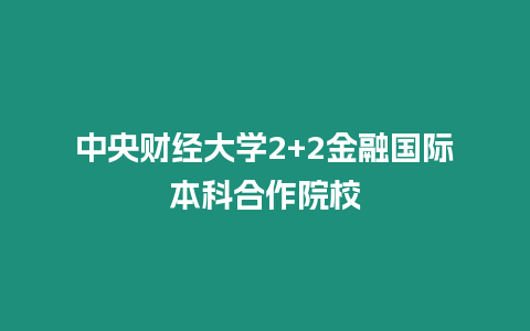 中央財(cái)經(jīng)大學(xué)2+2金融國(guó)際本科合作院校