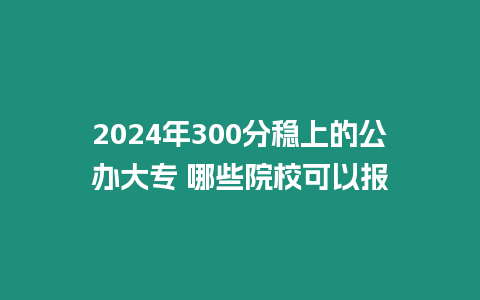 2024年300分穩上的公辦大專 哪些院校可以報