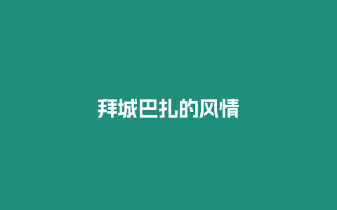 拜城巴扎的風(fēng)情