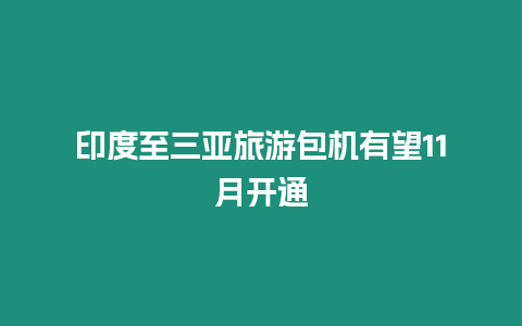 印度至三亞旅游包機有望11月開通