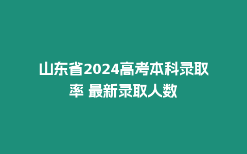 山東省2024高考本科錄取率 最新錄取人數