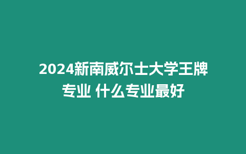 2024新南威爾士大學王牌專業 什么專業最好