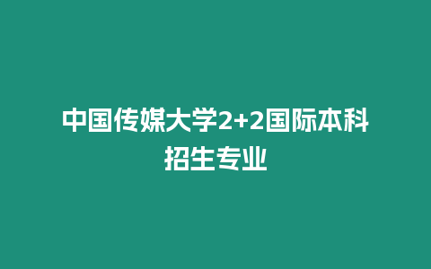 中國傳媒大學2+2國際本科招生專業