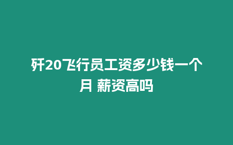 殲20飛行員工資多少錢(qián)一個(gè)月 薪資高嗎