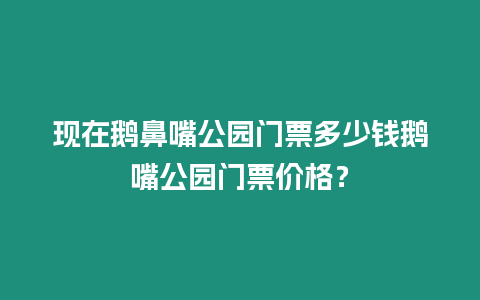 現(xiàn)在鵝鼻嘴公園門票多少錢鵝嘴公園門票價格？