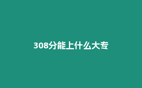 308分能上什么大專