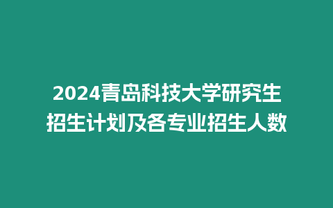 2024青島科技大學研究生招生計劃及各專業(yè)招生人數(shù)