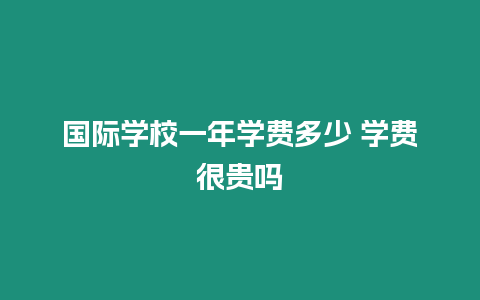 國際學校一年學費多少 學費很貴嗎