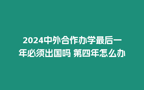 2024中外合作辦學最后一年必須出國嗎 第四年怎么辦