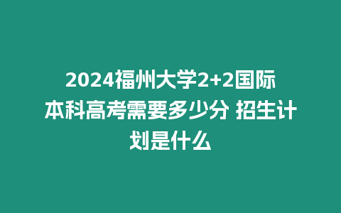 2024福州大學2+2國際本科高考需要多少分 招生計劃是什么