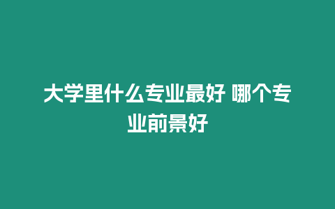 大學(xué)里什么專業(yè)最好 哪個專業(yè)前景好