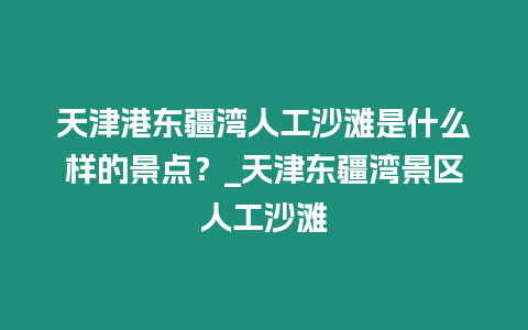 天津港東疆灣人工沙灘是什么樣的景點？_天津東疆灣景區(qū)人工沙灘