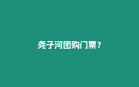 堯子河團購門票？