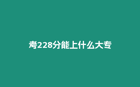 考228分能上什么大專