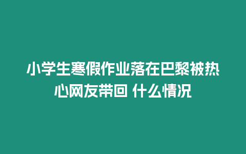 小學(xué)生寒假作業(yè)落在巴黎被熱心網(wǎng)友帶回 什么情況