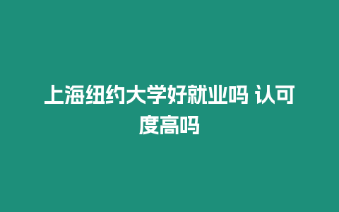 上海紐約大學好就業(yè)嗎 認可度高嗎