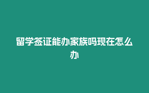 留學簽證能辦家族嗎現(xiàn)在怎么辦