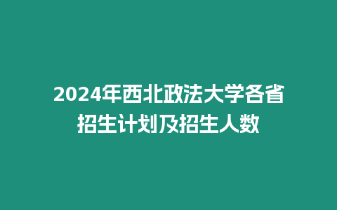 2024年西北政法大學各省招生計劃及招生人數