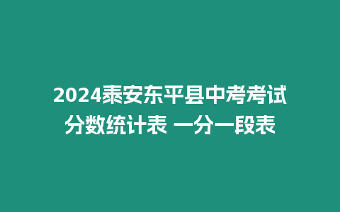 2024泰安東平縣中考考試分?jǐn)?shù)統(tǒng)計(jì)表 一分一段表