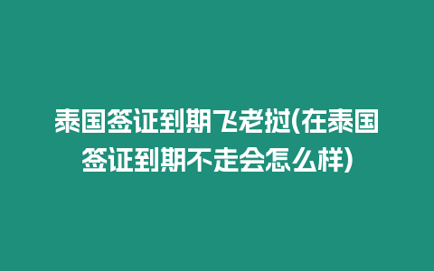 泰國簽證到期飛老撾(在泰國簽證到期不走會怎么樣)