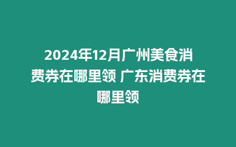 2024年12月廣州美食消費券在哪里領 廣東消費券在哪里領