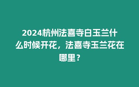 2024杭州法喜寺白玉蘭什么時候開花，法喜寺玉蘭花在哪里？